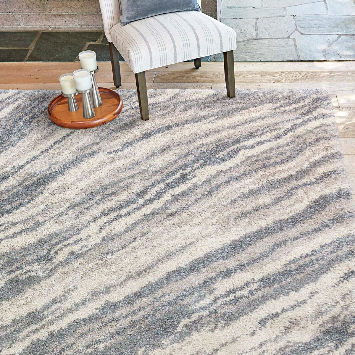 Gertmenian Ultimate Shag Whipt Grey Plush Shag Area Rug