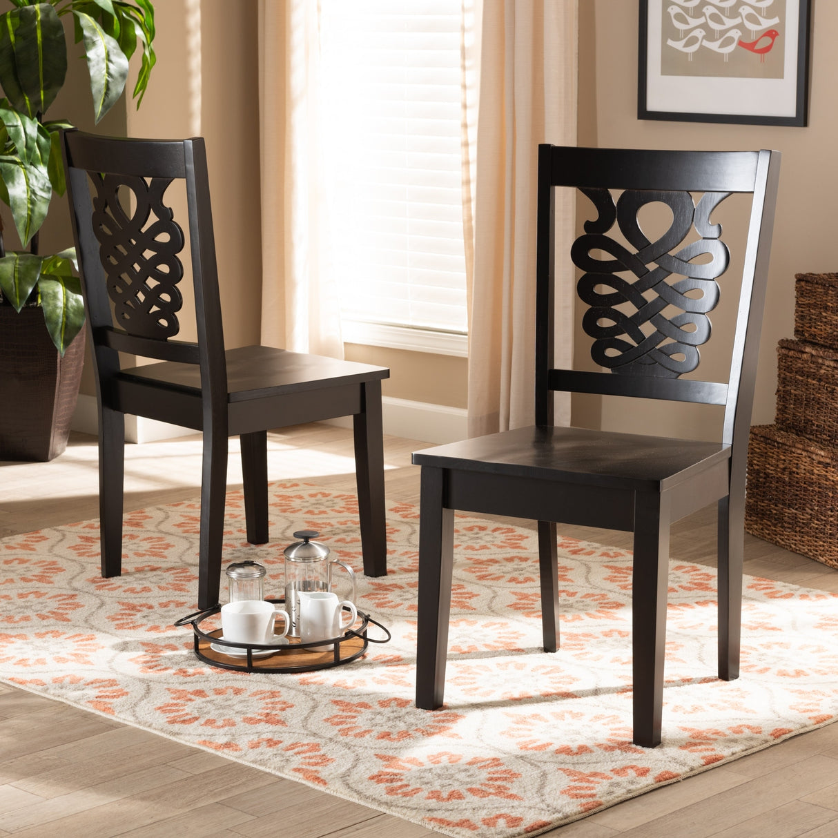 Gervais Modern and Contemporary Transitional 2-Piece Dining Chair Set