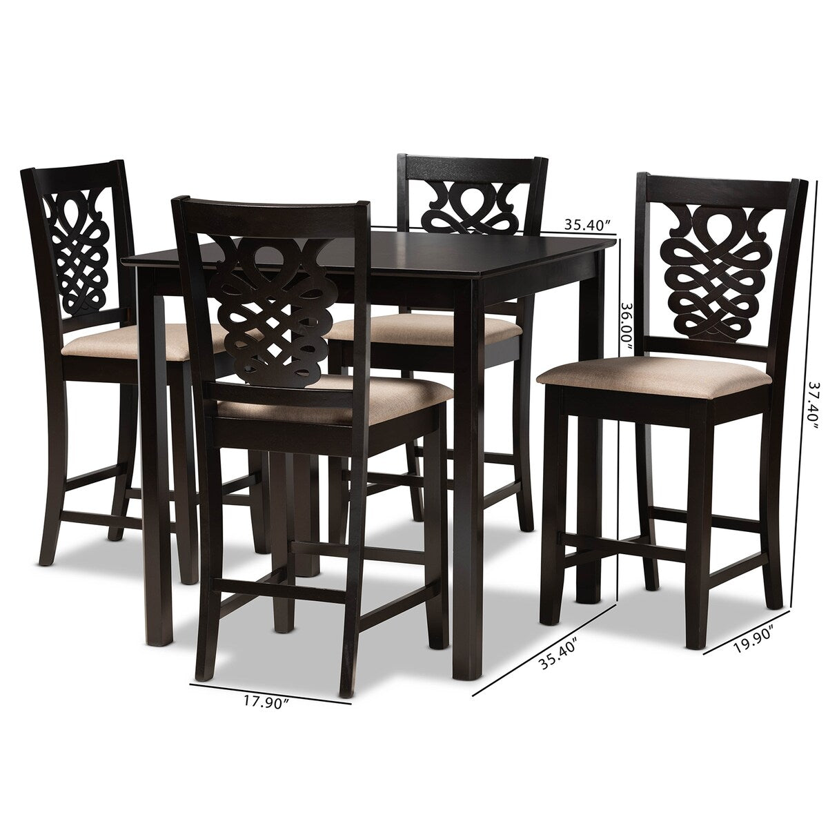 Gervais Modern and Contemporary Transitional 5-PC Pub Set