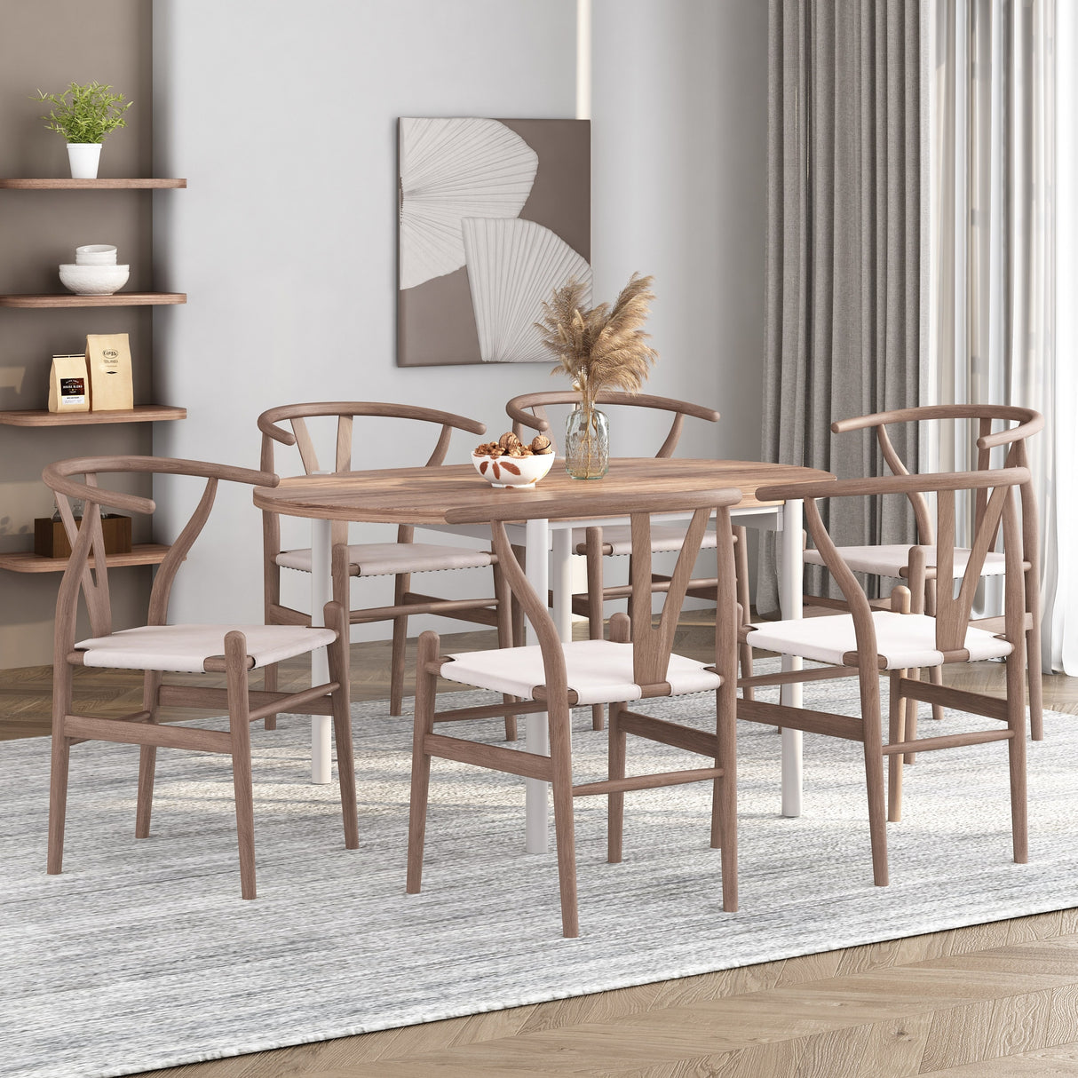 Gessford Ash Wood Dining Chairs (Set of 6) by Christopher Knight Home