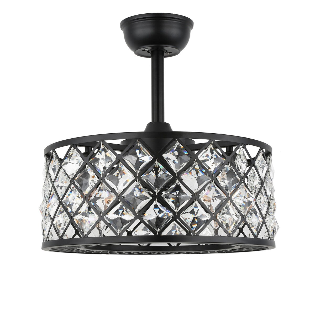 GetLedel 18-inch 8-Blade Crystal Ceiling Fan with Remote Control and Light Kit