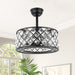 GetLedel 18-inch 8-Blade Crystal Ceiling Fan with Remote Control and Light Kit