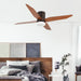 GetLedel 52" 4-Blade Flush Mount LED Ceiling Fan with Remote and Light