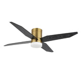 GetLedel 52" 4-Blade Flush Mount LED Ceiling Fan with Remote and Light
