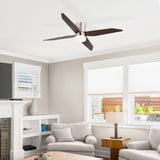 GetLedel 52" 4-Blade Flush Mount LED Ceiling Fan with Remote and Light