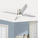 GetLedel 52" 4-Blade Flush Mount LED Ceiling Fan with Remote and Light