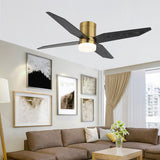 GetLedel 52" 4-Blade Flush Mount LED Ceiling Fan with Remote and Light