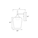 GetLedel 2-Light Vanity Light Sconce with Seeded Glass Shades