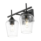 GetLedel 2-Light Vanity Light Sconce with Seeded Glass Shades