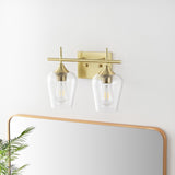 GetLedel 2-Light Vanity Light Sconce with Seeded Glass Shades