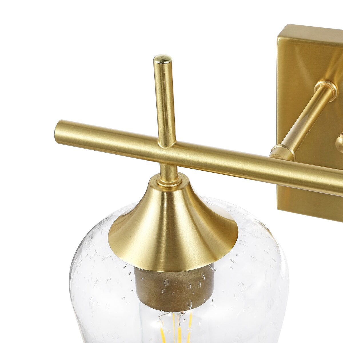 GetLedel 2-Light Vanity Light Sconce with Seeded Glass Shades