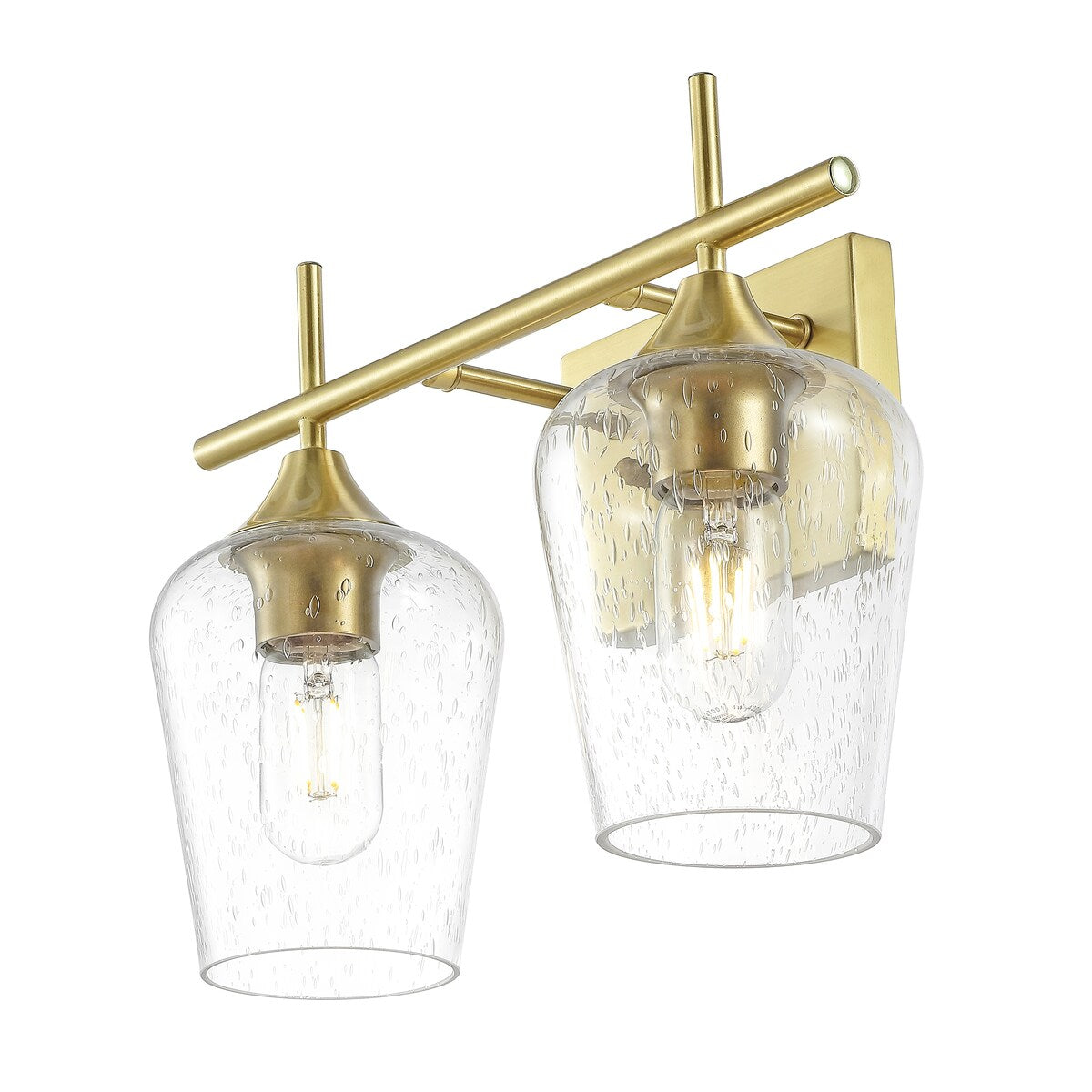 GetLedel 2-Light Vanity Light Sconce with Seeded Glass Shades