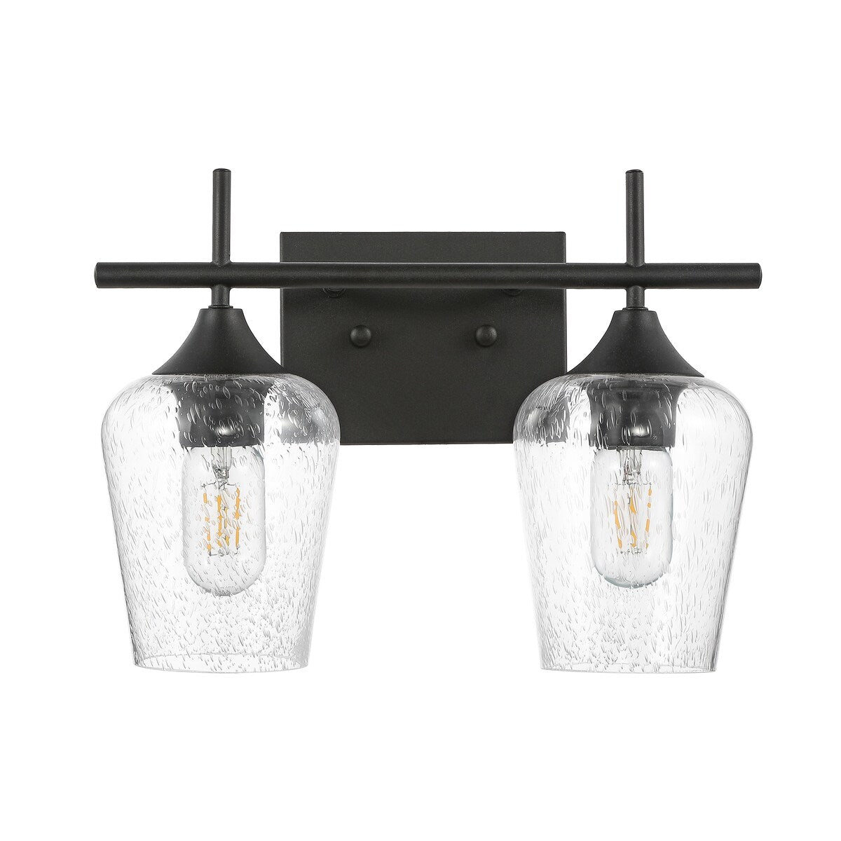 GetLedel 2-Light Vanity Light Sconce with Seeded Glass Shades