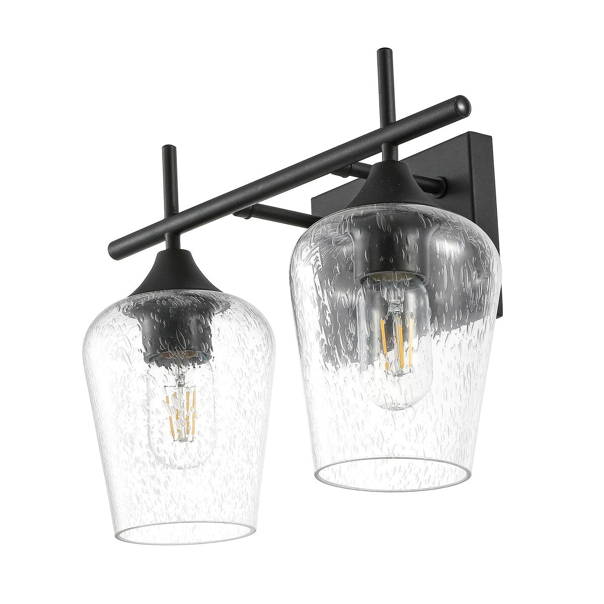 GetLedel 2-Light Vanity Light Sconce with Seeded Glass Shades