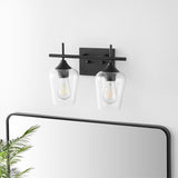 GetLedel 2-Light Vanity Light Sconce with Seeded Glass Shades