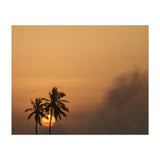 Ghana Sunset with Palm Trees in Ghana Africa Nature Art Print/Poster