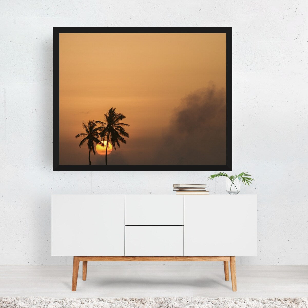 Ghana Sunset with Palm Trees in Ghana Africa Nature Art Print/Poster