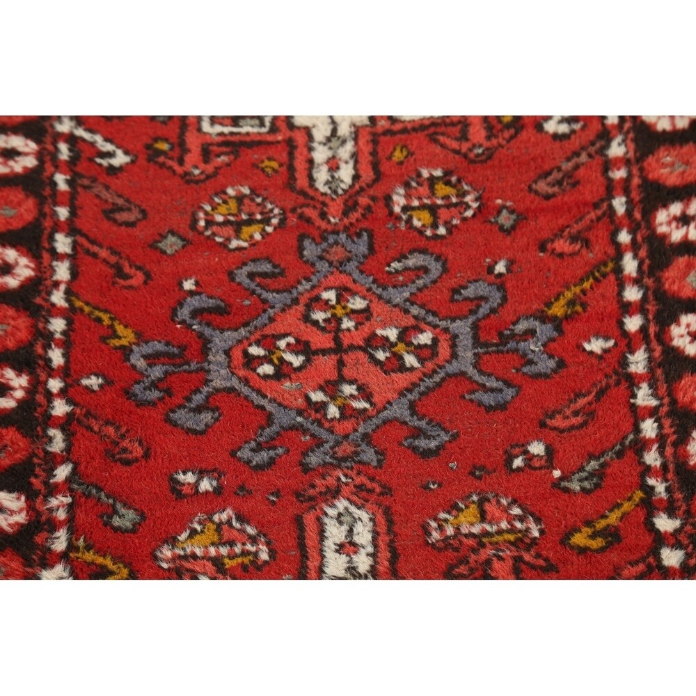 Gharajeh Hand Knotted Vintage Persian Geometric Area Rug - 3'9" x 2'1"
