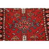 Gharajeh Hand Knotted Vintage Persian Geometric Area Rug - 3'9" x 2'1"