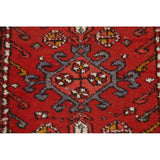 Gharajeh Hand Knotted Vintage Persian Geometric Area Rug - 3'9" x 2'1"