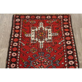 Gharajeh Hand Knotted Vintage Persian Geometric Area Rug - 3'9" x 2'1"