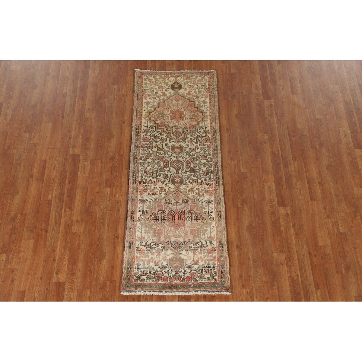 Gharajeh Persian Vintage Runner Rug Hand-Knotted Wool Carpet - 2'4"x 6'4"