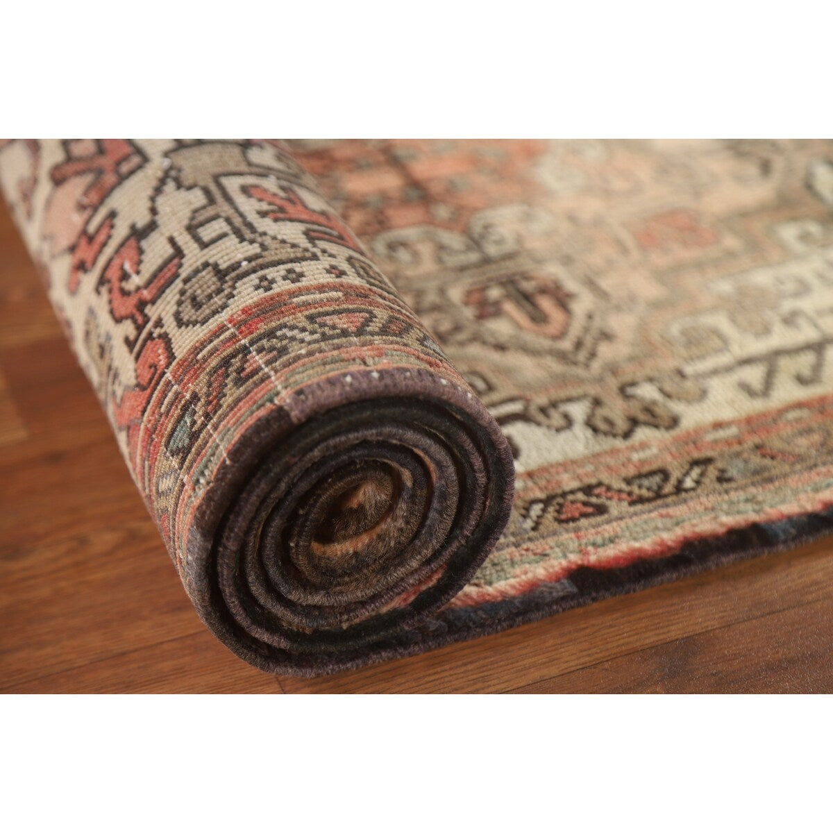 Gharajeh Persian Vintage Runner Rug Hand-Knotted Wool Carpet - 2'4"x 6'4"