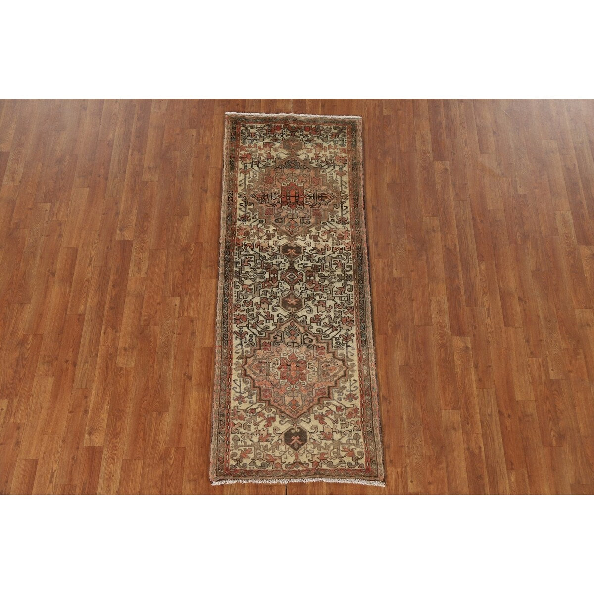 Gharajeh Persian Vintage Runner Rug Hand-Knotted Wool Carpet - 2'4"x 6'4"