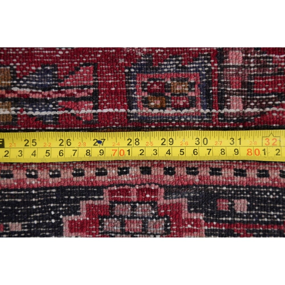 Gharajeh Tribal Geometric Hand-Knotted Wool Persian Oriental Rug - 14'7" x 3'11" Runner