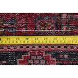Gharajeh Tribal Geometric Hand-Knotted Wool Persian Oriental Rug - 14'7" x 3'11" Runner