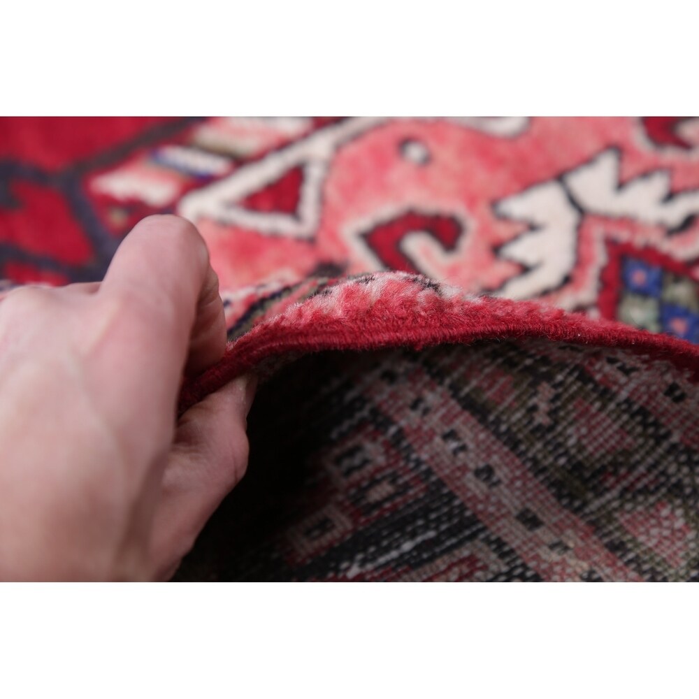 Gharajeh Tribal Geometric Hand-Knotted Wool Persian Oriental Rug - 14'7" x 3'11" Runner