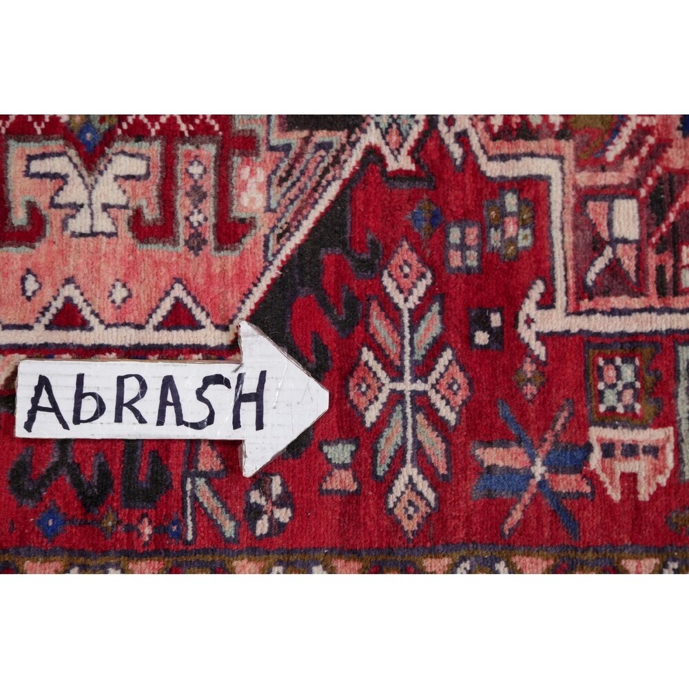 Gharajeh Tribal Geometric Hand-Knotted Wool Persian Oriental Rug - 14'7" x 3'11" Runner