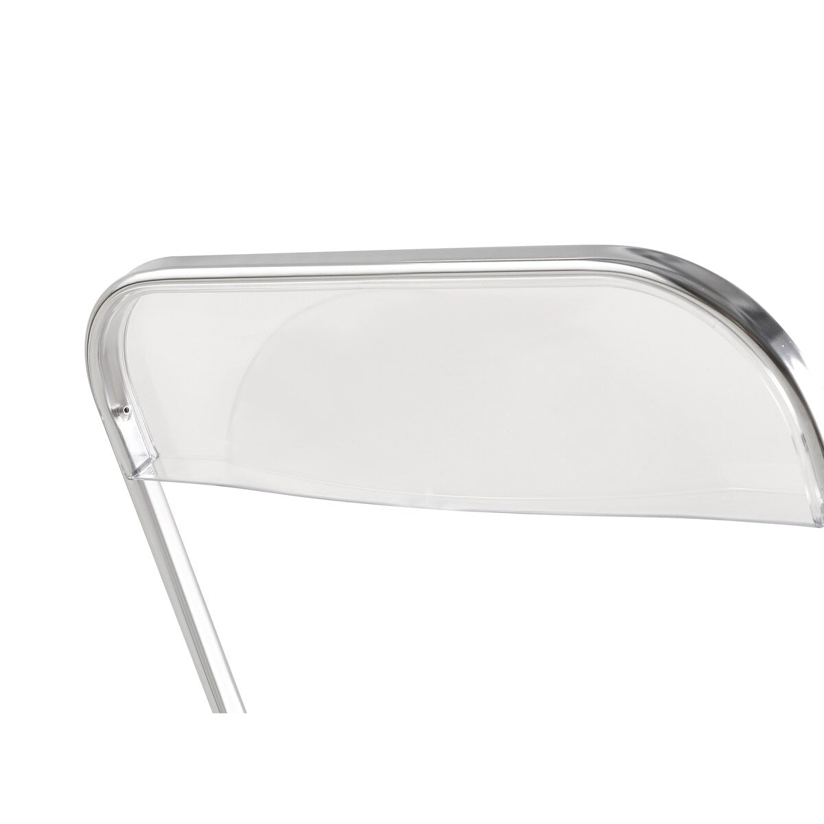 Ghost Stackable Crystal Folding Chair-PC Plastic Living Room Seat-Chrome Frame and Foldable Acrylic Chair fo -O-Clear