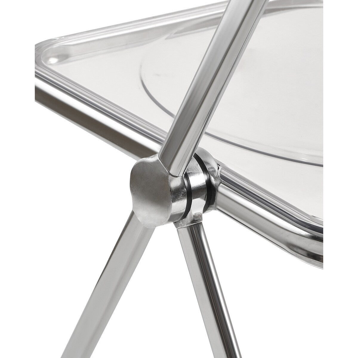 Ghost Stackable Crystal Folding Chair-PC Plastic Living Room Seat-Chrome Frame and Foldable Acrylic Chair fo -O-Clear