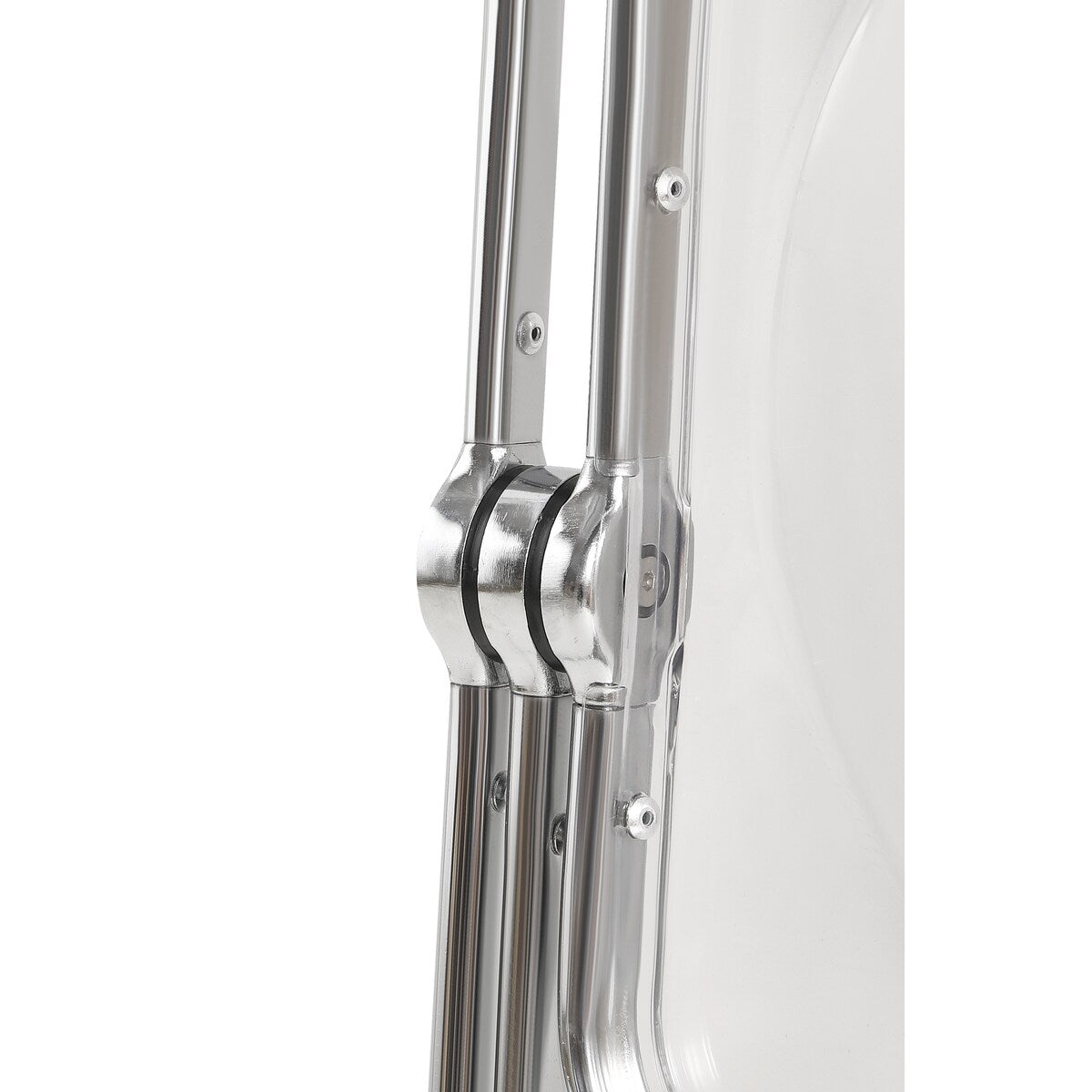 Ghost Stackable Crystal Folding Chair-PC Plastic Living Room Seat-Chrome Frame and Foldable Acrylic Chair fo -O-Clear