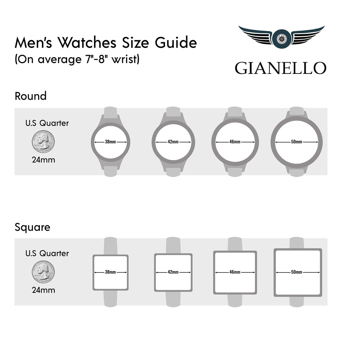 Gianello Men's Admiral 40 Bracelet Watch