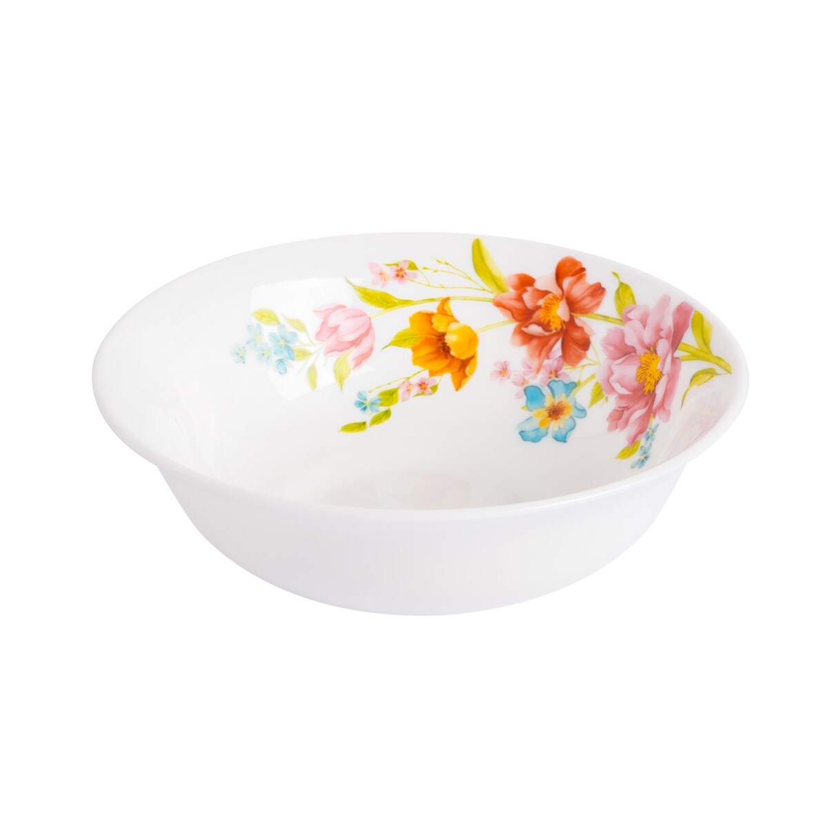 Gibson Home Ultra Round Red Floral 18-Piece Dinnerware Set, Opal Glass