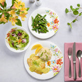 Gibson Home Ultra Round Red Floral 18-Piece Dinnerware Set, Opal Glass
