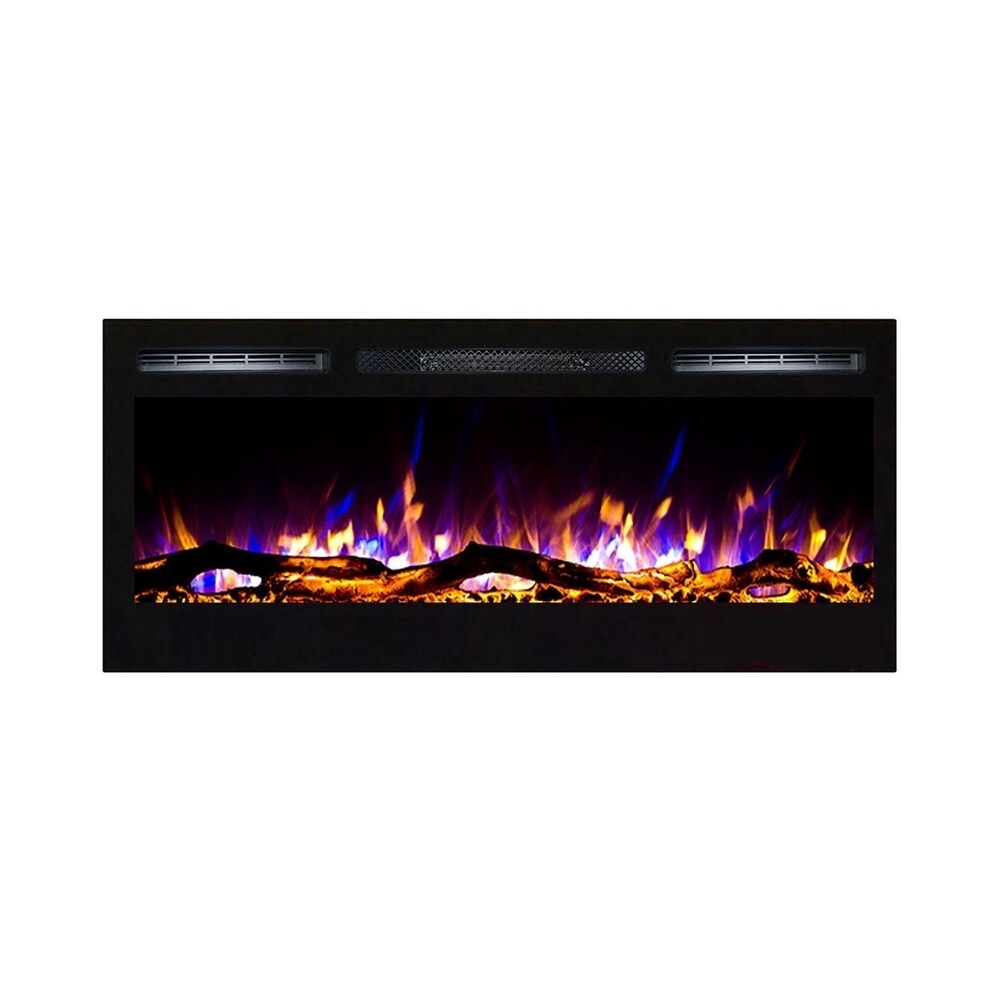 Gibson Living Madison 36 Inch Logs Recessed Wall Mounted Electric Fireplace - N/A