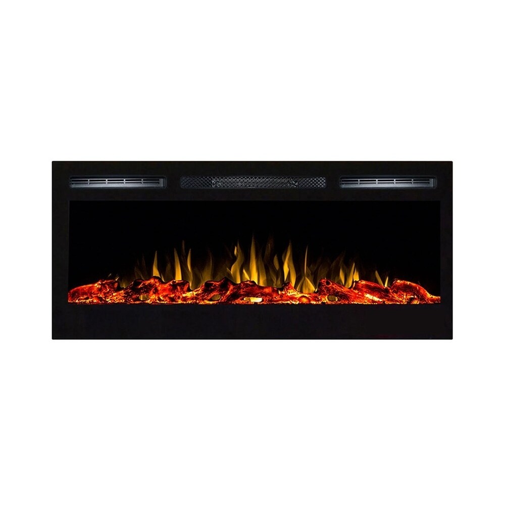 Gibson Living Madison 36 Inch Logs Recessed Wall Mounted Electric Fireplace - N/A
