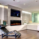 Gibson Living Madison 36 Inch Logs Recessed Wall Mounted Electric Fireplace - N/A