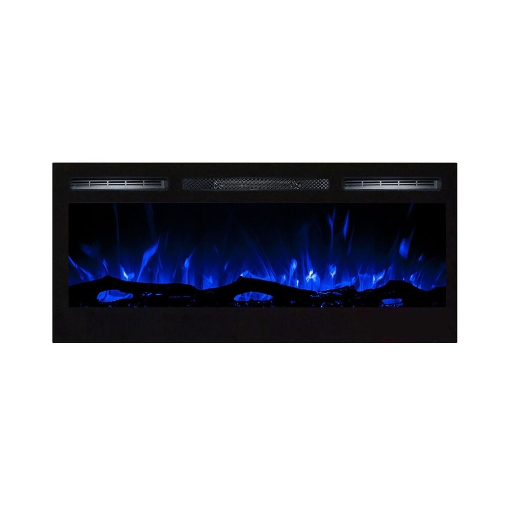 Gibson Living Madison 36 Inch Logs Recessed Wall Mounted Electric Fireplace - N/A