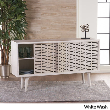 Gibson Wood Sideboard Buffet Cabinet with Sliding Door by Christopher Knight Home