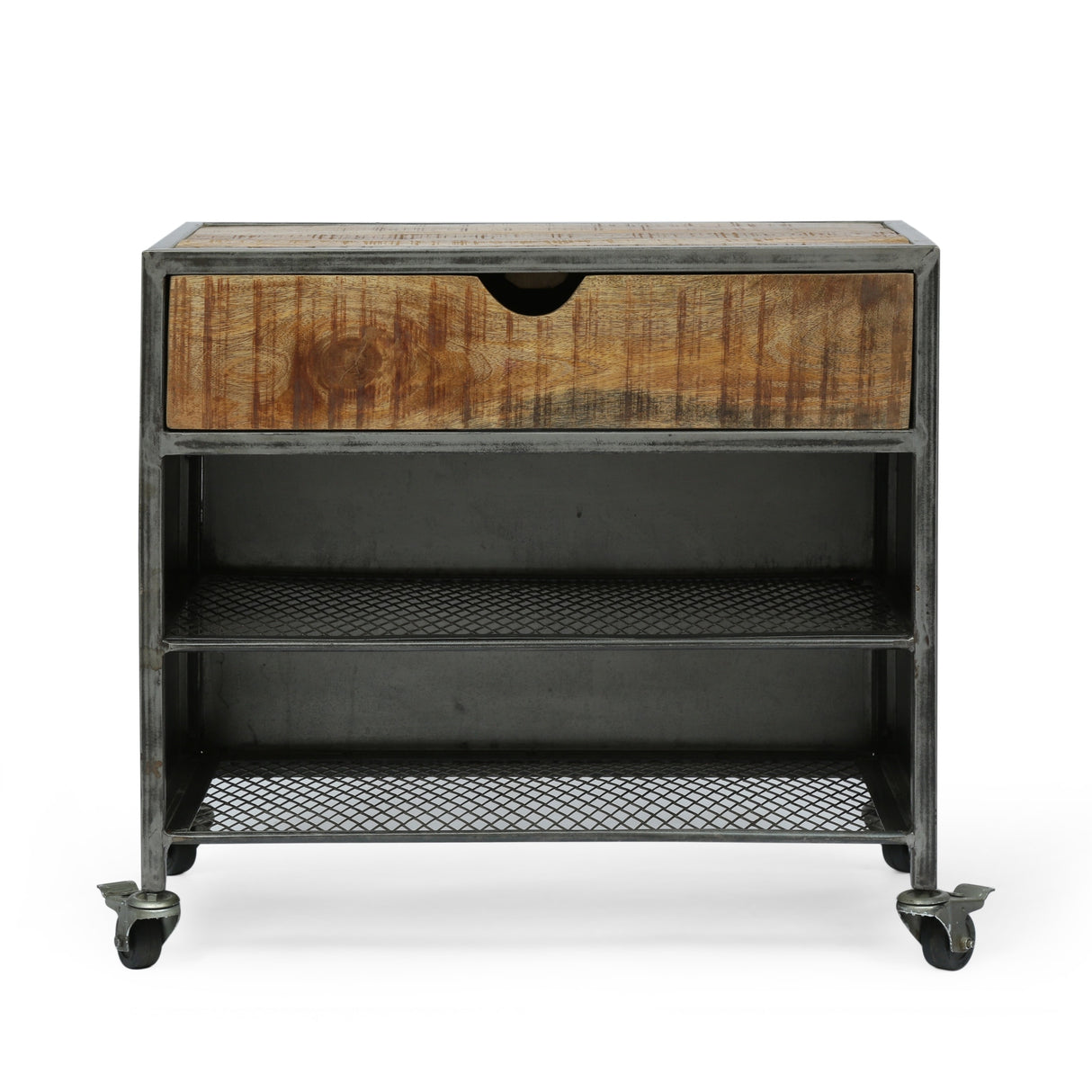 Gieke Industrial Handcrafted Mango Wood Shoe Rack by Christopher Knight Home