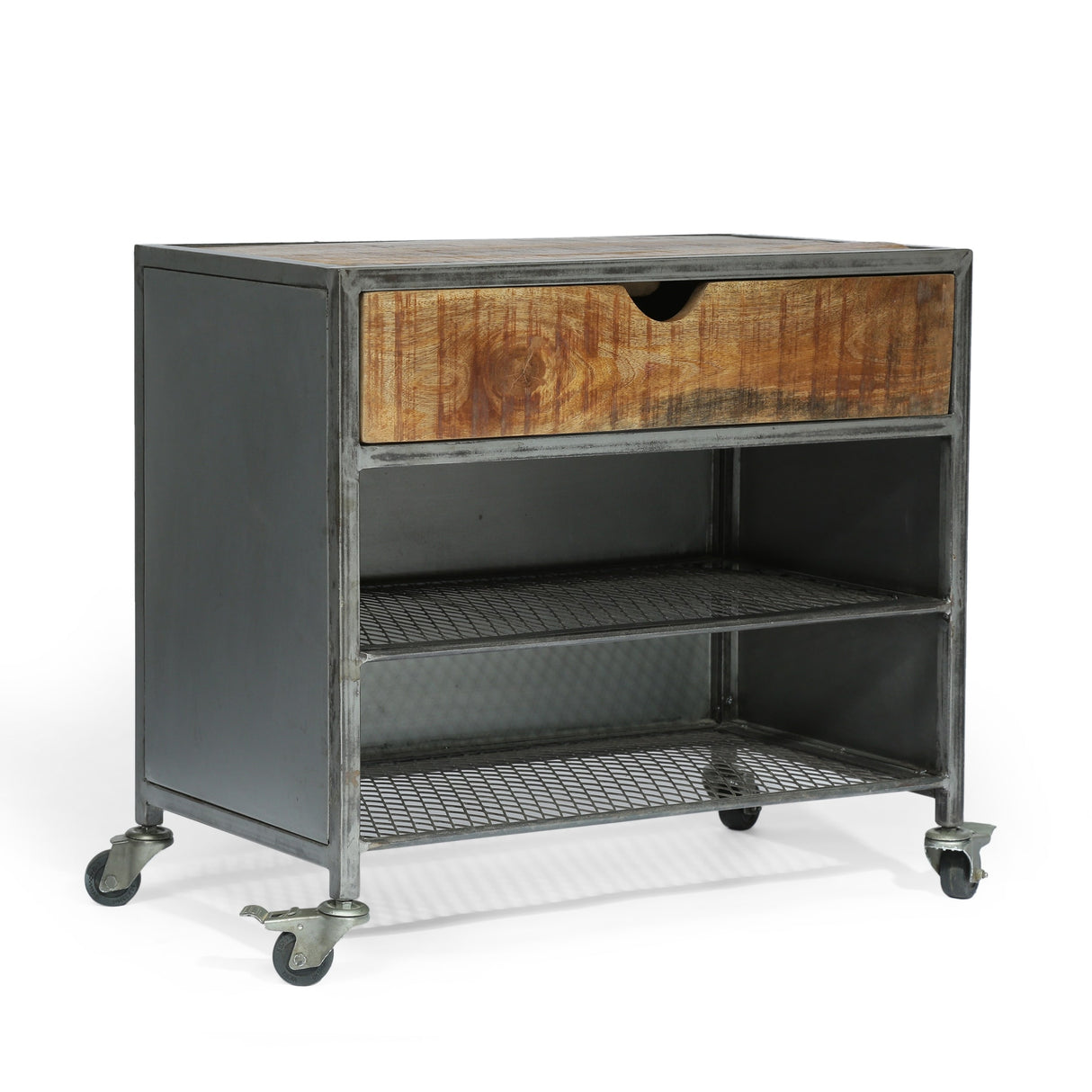 Gieke Industrial Handcrafted Mango Wood Shoe Rack by Christopher Knight Home