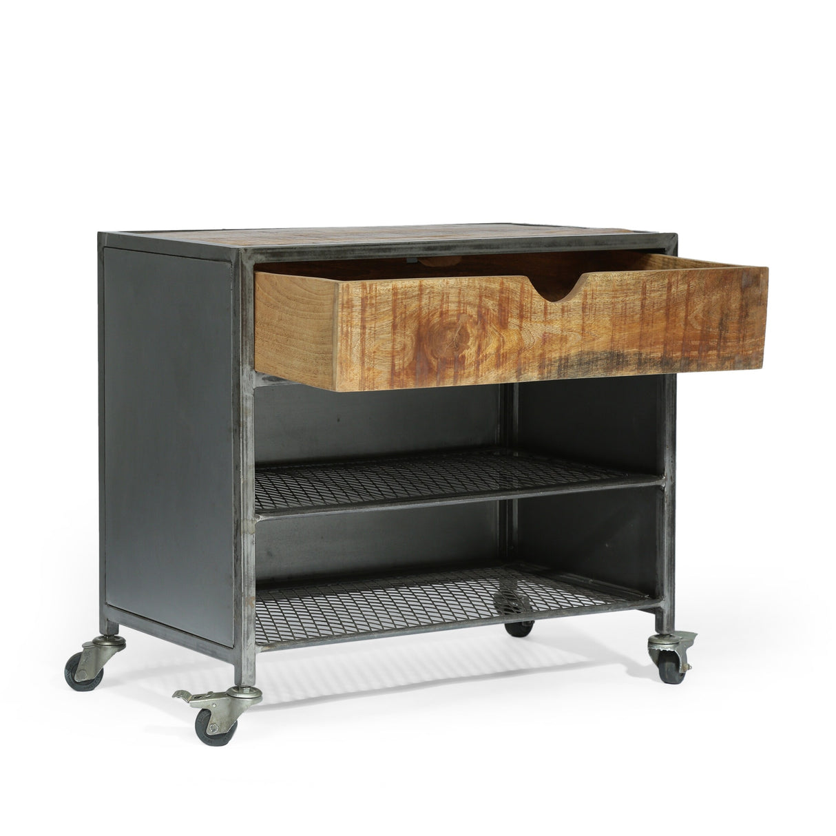 Gieke Industrial Handcrafted Mango Wood Shoe Rack by Christopher Knight Home