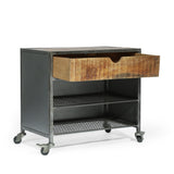 Gieke Industrial Handcrafted Mango Wood Shoe Rack by Christopher Knight Home