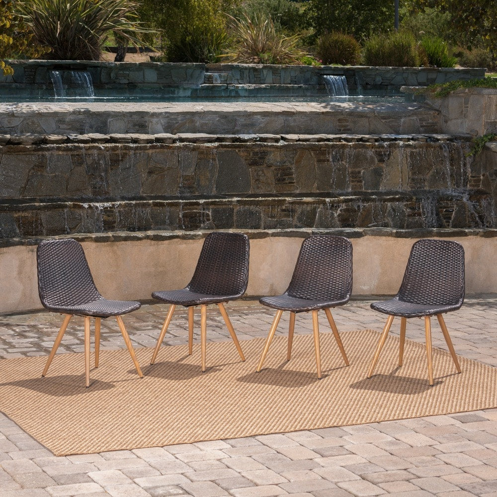 Gila Outdoor Wicker Dining Chair (Set of 4) by Christopher Knight Home