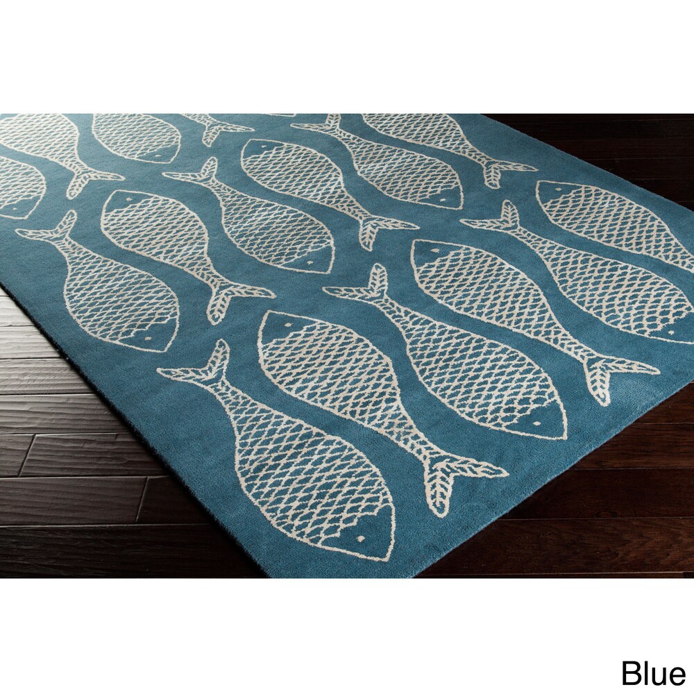 Gilbert Coastal Wool Accent Area Rug