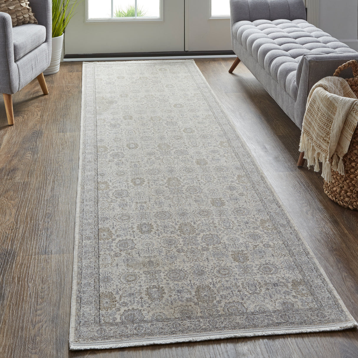 Gilford Rustic Persian Farmhouse Rug, Beige/Warm Gray, Accent Rug
